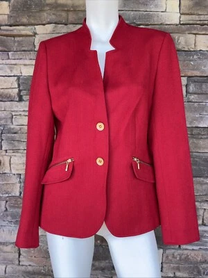 Chaqueta Blazer Mary Kay By Twinhill Roja 2 Botones Frontales Med Viaje de Negocios Foto 1 de 4