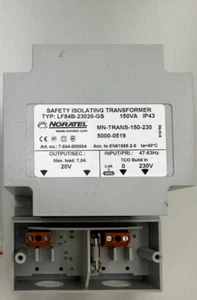 Transformador de aislamiento de seguridad NORATEL, LF84B-23020-GS (falta tapa frontal) - Imagen 1 de 3