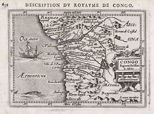 Congo Angola West Africa Afrique Africa Map Card Bertius Hondius 1618