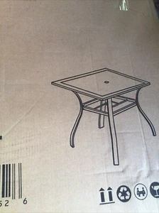 Table Dining Bistro Hole Patio Outdoor Umbrella  Furniture  Backyard Meo - Picture 1 of 2