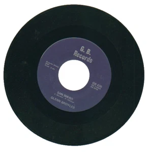 GLENN BROYLES 45 RPM Record  HAPPINESS IS AT GRANDMA'S HOUSE / SAN DIEGO   Mint- - Imagen 1 de 2