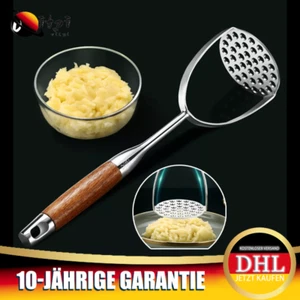 Kartoffelstampfer Edelstahl Kartoffel Stampfer Küche Potato Masher Mit Holzgriff - Bild 1 von 12