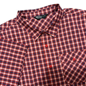 Outdoor Research Shirt Mens 3XL Red Seapine Short Sleeve Button Up Plaid Outdoor - Picture 1 of 17