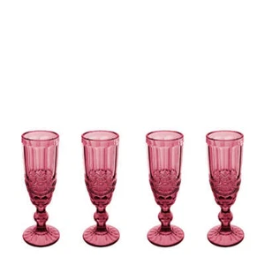Casa Domani - Gabriella Champagne Flute Glass 4pc Pink Gift Boxed - Picture 1 of 1