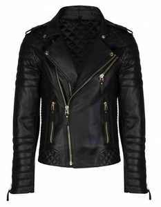 Genuine Leather Jacket Men Lambskin Slim Fit Biker Cafe Fashion Winter Jacket - Picture 1 of 5