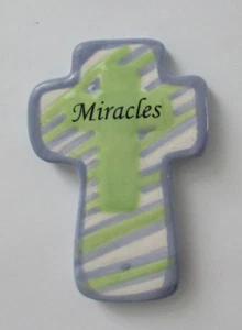 PBOT Miracles green cross ceramic refrigerator magnet ganz - Picture 1 of 2