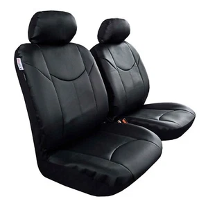 For Toyota Prado 120 Black Faux Leather Front Car Seat Covers, 2pcs/pack - Picture 1 of 4