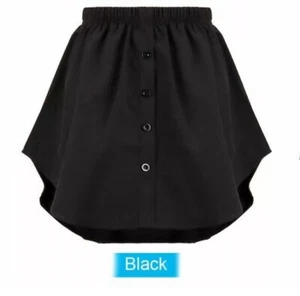Womens Hem Mini Skirt Shirt Extenders Black Ladies Fake Top Lower Sweep New - Picture 1 of 7
