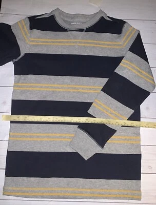 *Nuevo* Rugby Térmico a Rayas Azul Marino, Amarillo y Gris Manga Larga S (8) Para Hombre Foto 1 de 4