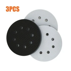 3PCS 125mm 5" Foam Interface Pad 8 Hole Hook Loop Orbital Sander Soft Buffer Pad - Picture 1 of 5