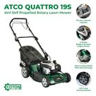 Atco Quattro 19S 4in1 Self Propelled Rotary Lawn Mower Briggs & Stratton Push