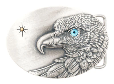 Hebilla de cinturón enchapada en plata Sun Eagle Blue Eye Foto 1 de 2