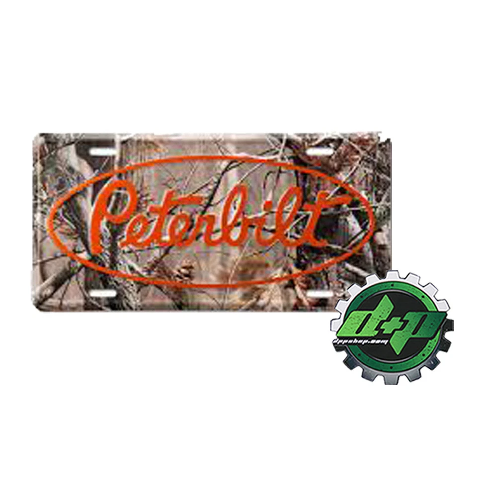 Camión Peterbilt camuflaje árbol real matrícula naranja logotipo etiqueta diésel camuflaje Foto 1 de 1