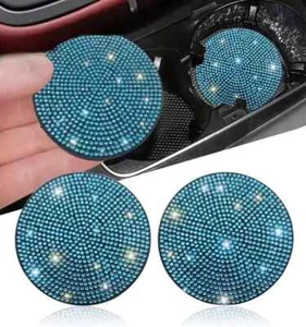 2Pcs Bling Car Cup Holder Coaster, 2.75 Inch Anti-Slip Shockproof Universal Fash - Picture 1 of 4