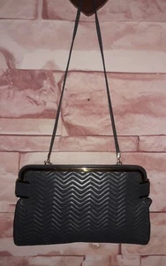 Judith Leiber Pewter Quilted Leather Shoulderbag Clutch Gold Hardware Clasps - Picture 1 of 10
