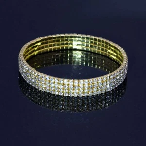 Cadena de pies 4 filas circonias dorado elástica con goma 22 - 25 cm - Imagen 1 de 1