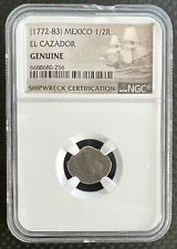 1772-83 EL CAZADOR SHIPWRECK Silver Mexico 1/2 Half Coin Authentic NGC