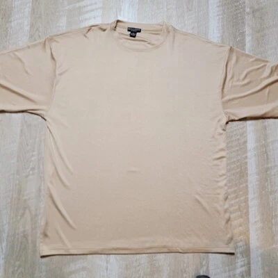 Montique new with tags Men’s Short Sleeve Ribbed Rayon Shirt Size 6X Beige K800X - Image 1 of 4