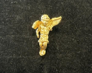 Vintage Gold Tone Angel Cherub Lapel Pin Brooch 1980s - Picture 1 of 4