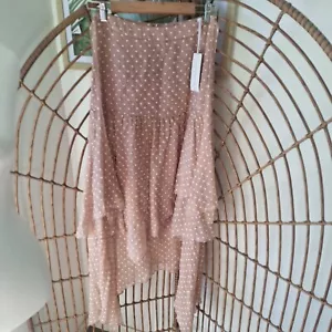 Beautiful BNWT Boho MINISTRY OF STYLE Designer Maxi Tiered Polka Dot Skirt AU 8 - Picture 1 of 8