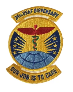 Parche vintage 24º dispensario de la USAF "Nuestro trabajo es cuidar" - Imagen 1 de 1