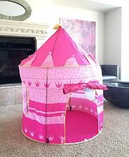 Pink Princess Castle Tent - Portable Play Tent For Girls - Indoor & Outdoor Use 