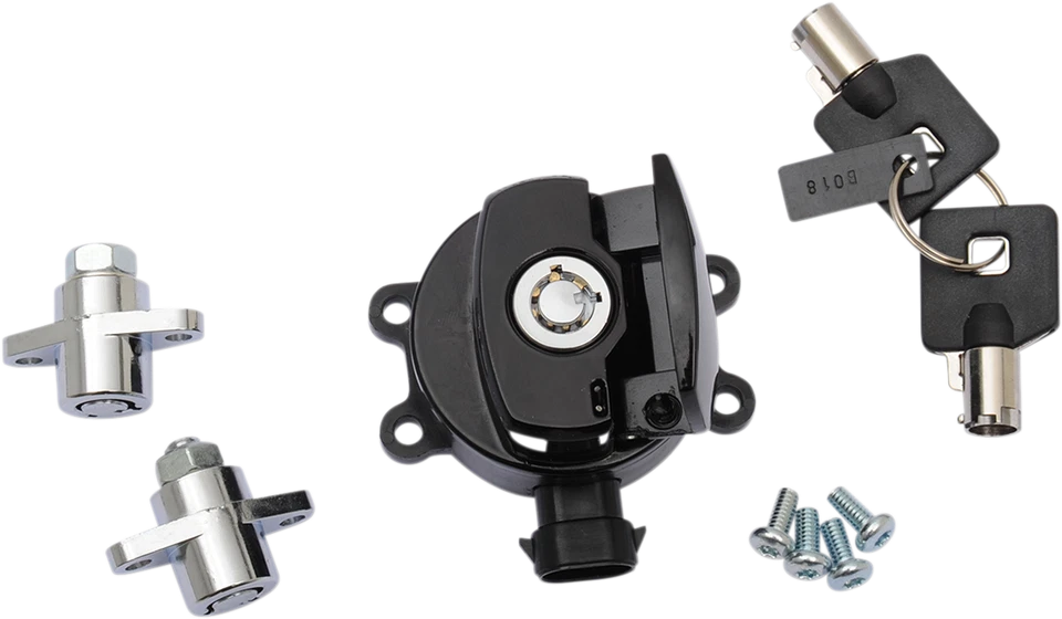 Interruptor de encendido/alforja Drag Specialties bisagra lateral kit de bloqueo negro brillante 21... Foto 1 de 1