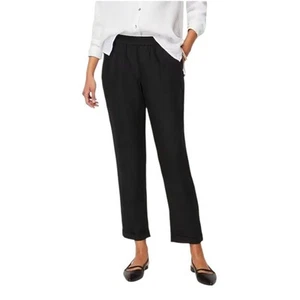 J.Jill Love Linen 2XL Black Relaxed Fit Cropped Pants Elastic Waist - Picture 1 of 17