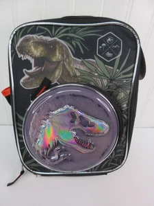 Jurassic Park Stone Logo Unisex 10in Polyester Reusable Dino Lunch Bag Black New - Picture 1 of 11