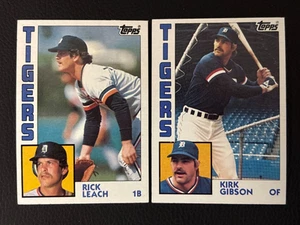 1984 Topps Detroit Tigers Lot, 2 Karten, Rick Leach, Go Blue, Kirk Gibson, Sparty - Bild 1 von 2