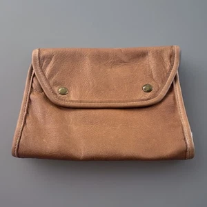 Borsa da toeletta organizer da viaggio vintage in pelle tela scomparto con cerniera - Foto 1 di 7