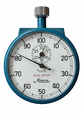 Cronómetro Mecánico Suizo Minerva Duo-Stop De Colección 7 Joyas Estuche Azul Trabajo Raro Foto 1 de 4