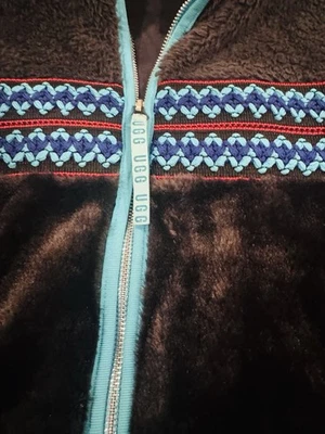 CHAQUETA UGG MARLENE SHERPA $198 TRENZA HERENCIA MUJER Talla M NEGRO PIEL SINTÉTICA Foto 1 de 4