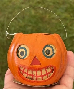 Deutsches 3" gepresstes Papier Halloween JOL deutscher Kürbis JOL Kürbis Laterne toll - Bild 1 von 14