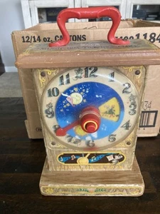 Vintage Fisher Price Toys Musical Tick Tock Teaching Clock 1960's - Picture 1 of 1