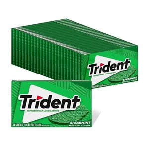 Dreizack Spearmint zuckerfreier Kaugummi, Großpackung, 14 Stück (24er Pack), grün  - Bild 1 von 14