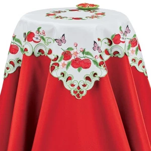 Apples and Butterflies Embroidered Table Linens - Picture 1 of 4
