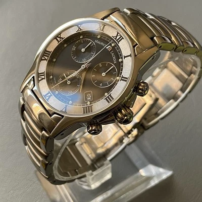 Mens Genuine Maurice Lacroix Pontos Chronograph Roman Black Swiss 86814 Serviced - Image 1 of 4