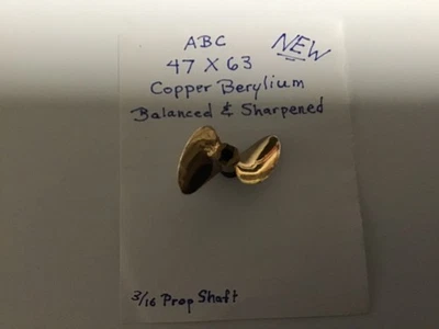 ABC RC Boat Propeller,  47 X 63 ABC Nitro RC Hydro Boat Prop Balanced, Sharpened - Image 1 of 2
