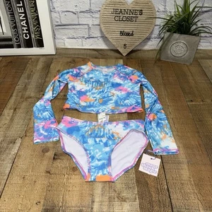 More Than Magic Girls Rash Guard Swim Set Tie Dye Long Sleeve XL NWT Swimsuit - Picture 1 of 5