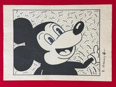 Dibujo Keith Haring (Hecho a Mano) Papel Muy Bien Conservado Firmado y Precintado Foto 1 de 3