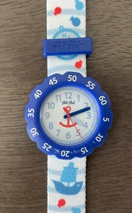 Swatch flik flak watch boys kids children’s white blue boat design Swiss - Picture 1 of 11