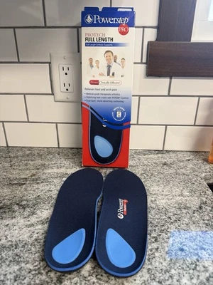 Powerstep ProTech Full Length Orthotic Insole - Blue New In Box, Size D - Image 1 of 3