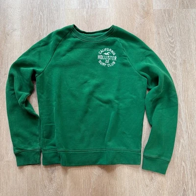 Sudadera Hollister California Verde Logo Cuello Redondo Para Hombre Talla Grande Foto 1 de 4