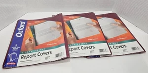 Lot Of 3 Oxford Report Covers Clear Front Letter Size Pack of 5 #58857 Red - Picture 1 of 4