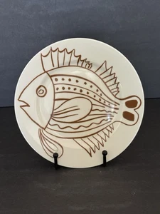 Fitz and Floyd Les Fish Braun Salat Beilagenteller Vintage Küste Maritim 7,5" - Bild 1 von 12