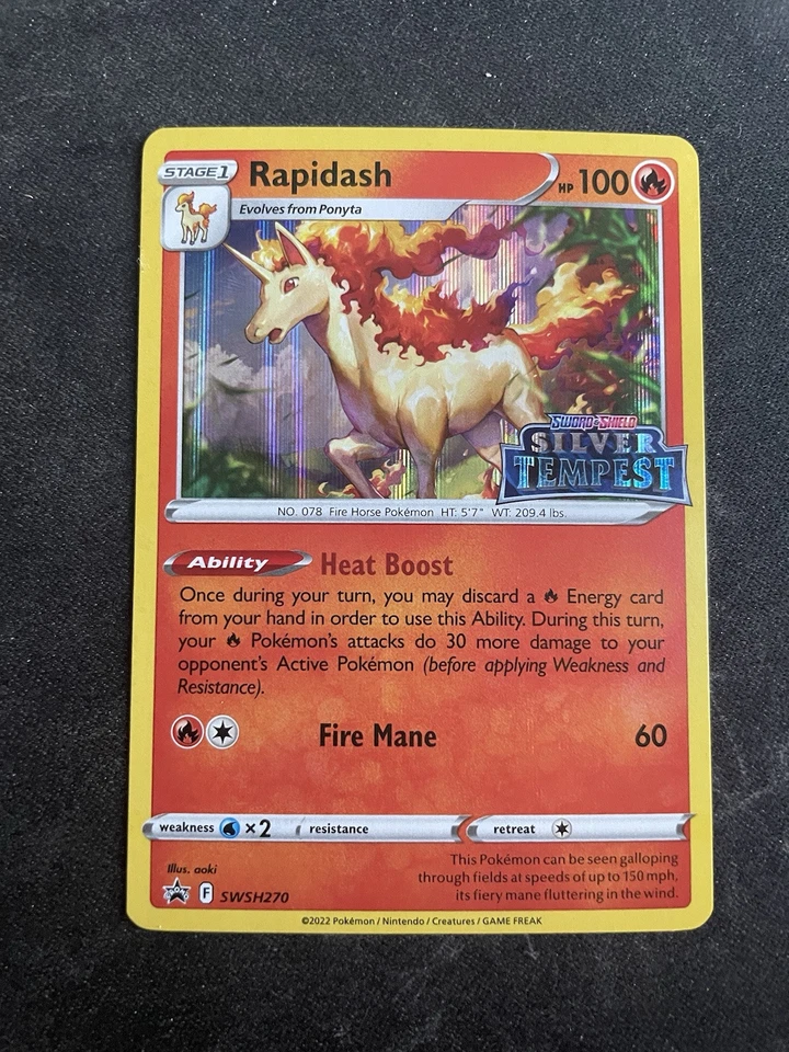 Rapidash SWSH270 Prerelease SWSH Sword & Shield Promo Pokemon TCG Card Holo NM - Image 1 of 1