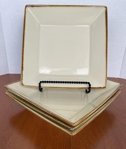 (4) Pottery Barn Asian Square Salad Lot Of 4 Plates darker edge - Picture 1 of 5