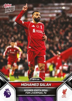 Mohamed Salah 2025-26 Premier League Topps Now #46 250th Goal Liverpool Presale - Image 1 of 2