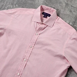 Ralph Lauren Purple Label Mens 15 Pink Striped French Cuff Shirt Made in Italy - Picture 1 of 9
